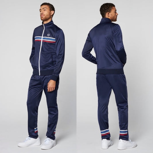 Men’s Sergio Tacchini Navy | White | Blue | Red Striped Casual Tracksuit NWT