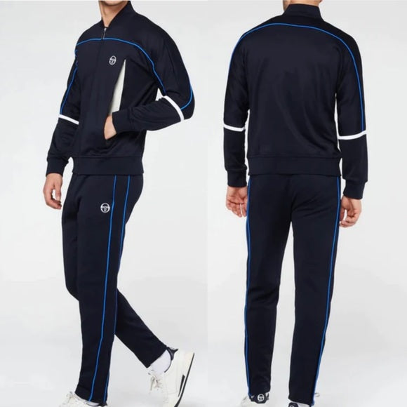 Men’s Sergio Tacchini Navy | Royal Blue Pipping Casual Tracksuit NWT