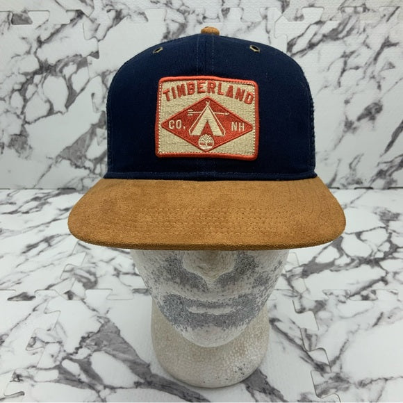 Men’s Timberland Blue Denim Wheat Suede Trucker Hat NWT