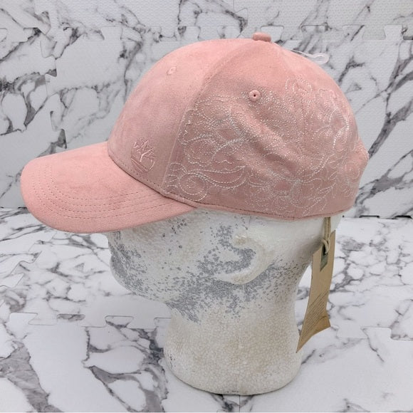 Men’s Timberland Pink Suede Embriodered Cap NWT