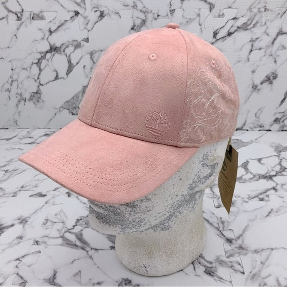 Men’s Timberland Pink Suede Embriodered Cap NWT