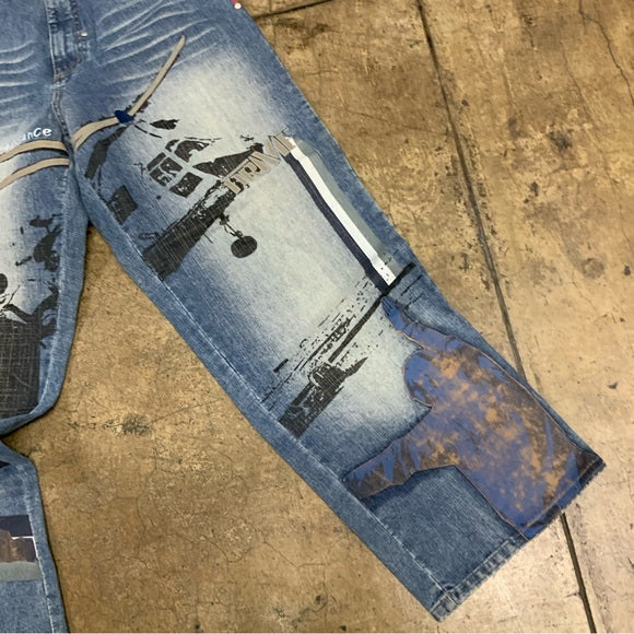 Men's Arme Sandblast | Bleached Helicopter Denim Pants NWT