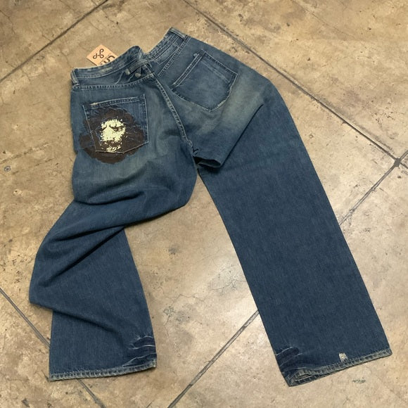 Men's Live Mechanics Blue Vintage Denim Pants NWT