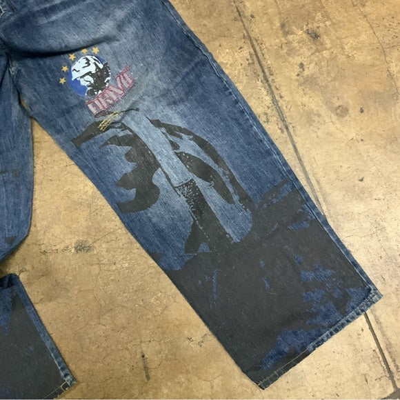 Men's Arme Blue “Welcome to the Hood” Denim Pants NWT