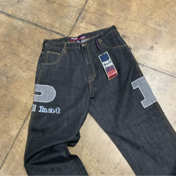 Men's Phat Farm Black | Grey Denim Pants NWT