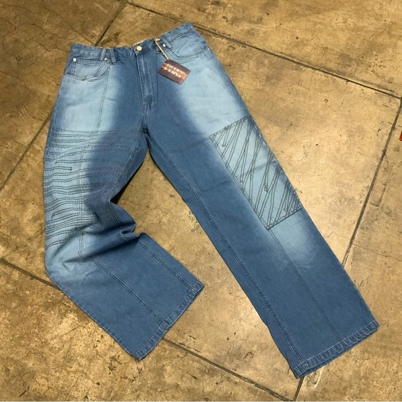 Men's Phat Farm Mid Blue Sandblast Lightweight Denim Pants NWT