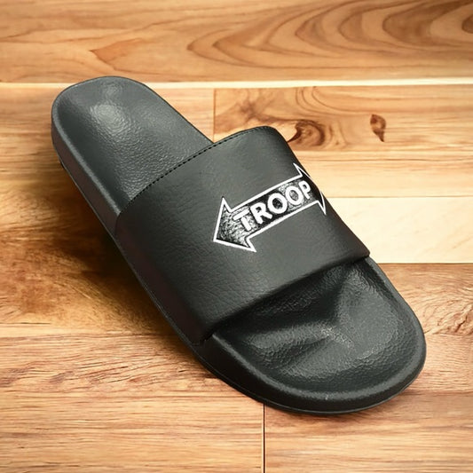 Men's Troop Arrow Slide Black Flip Flops NWT