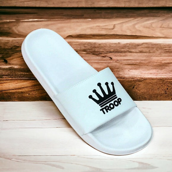 Men's Troop Crown Slide White Fli Flops NWT