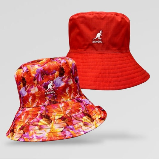 Men's Kangol Floral Reversible Orange | Purple | Yellow | Red Lahinch Bucket Hat NWT