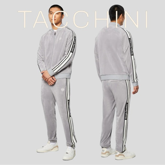 Men’s Sergio Tacchini Heather Grey | Black | White Fashion Tracksuit NWT