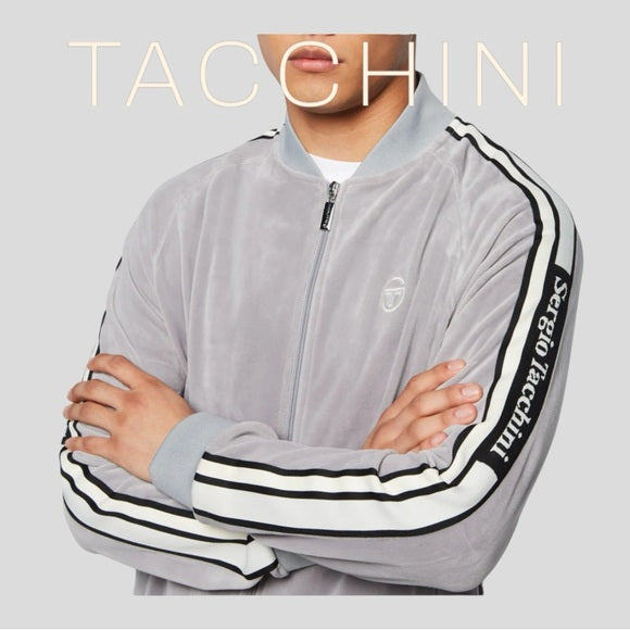 Men’s Sergio Tacchini Heather Grey | Black | White Fashion Tracksuit NWT