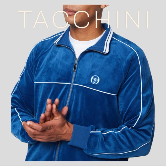 Men’s Sergio Tacchini Electric Blue Velour Tracksuit NWT