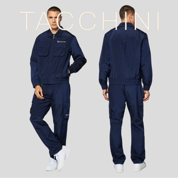 Men’s Sergio Tacchini Navy Windbreaker Tracksuit NWT