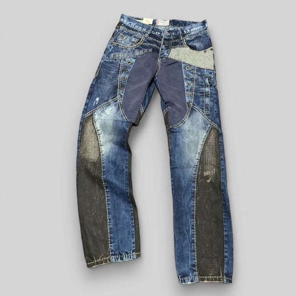 Men's Cipo & Baxx C1088 Blue | Black Regular Fit Denim Pants