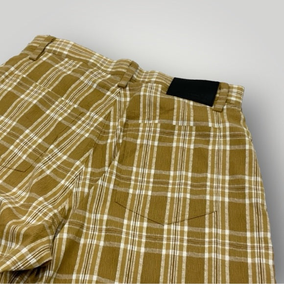 Men's Sean John Plaid Wheat | White Casual Shorts NWT