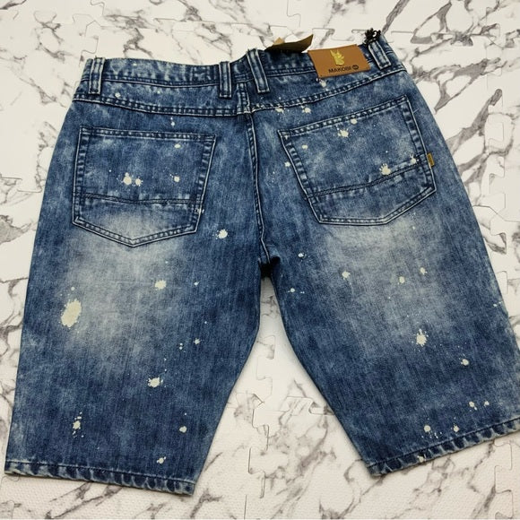 Men's Makobi Blue Sandblast Denim Shorts NWT