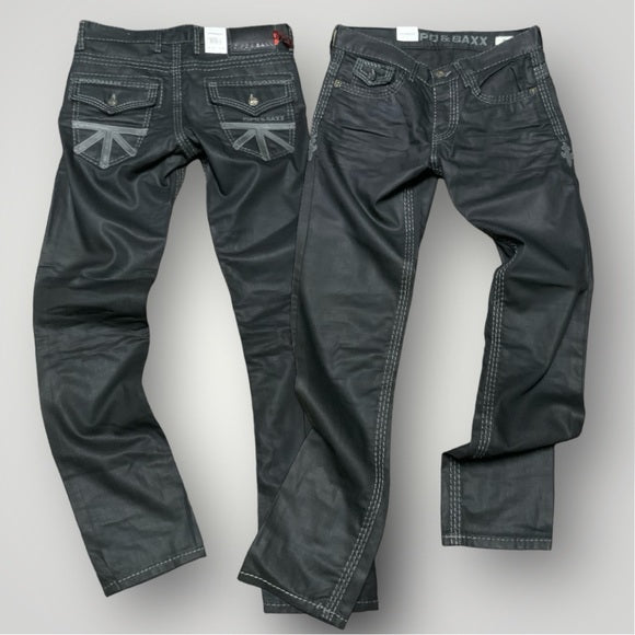 Men's Cipo & Baxx CD295 Black Wax Denim Pants