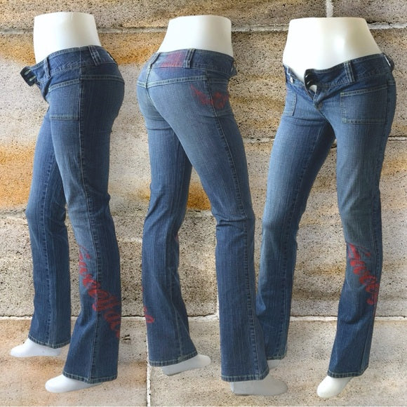 Women’s Blue | Red Sweetface Denim Pants JLO by Jennifer Lopez NWT