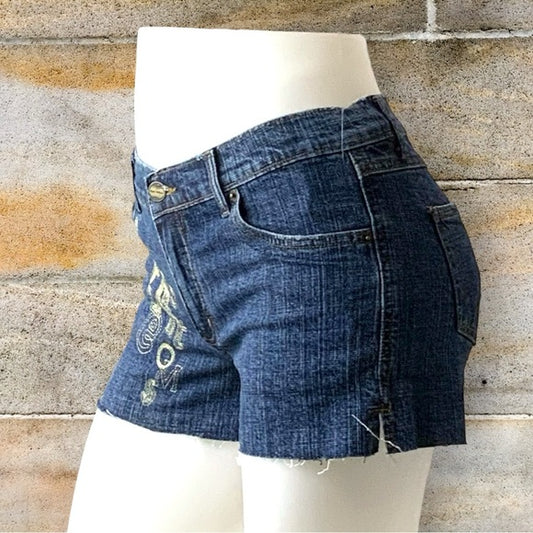 Women’s Apple Bottoms Blue | Gold Denim Shorts NWT