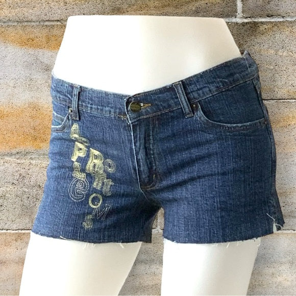 Women’s Apple Bottoms Blue | Gold Denim Shorts NWT