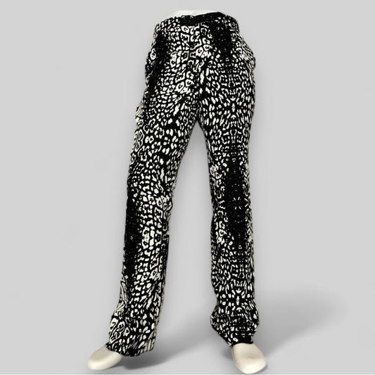 Men’s Angelino Black | White Animal Print Casual Pants NWT