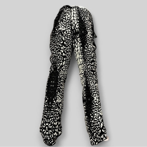 Men’s Angelino Black | White Animal Print Casual Pants NWT