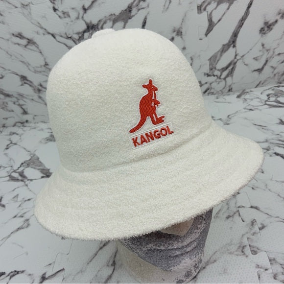 Men's Kangol White | Pink Big Logo Bermuda Casual Hat NWT