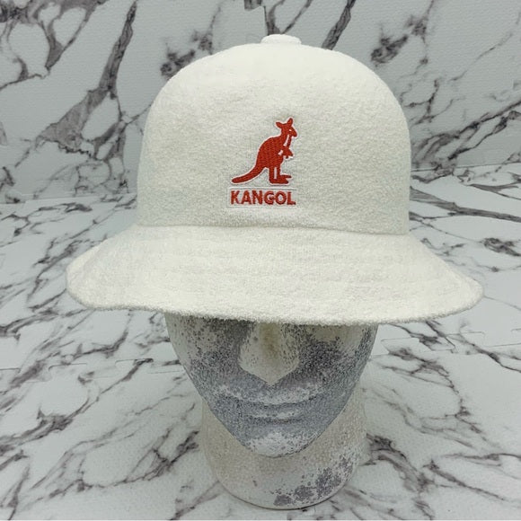 Men's Kangol White | Pink Big Logo Bermuda Casual Hat NWT