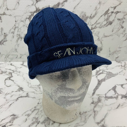 Men's Sean John Navy Brim Beanie NWT