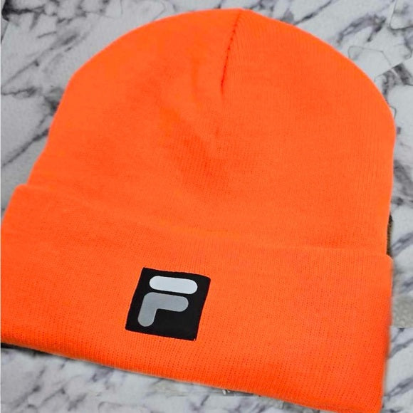 Men’s Fila Workwear High Visibility Orange Cuff Beanies NWT