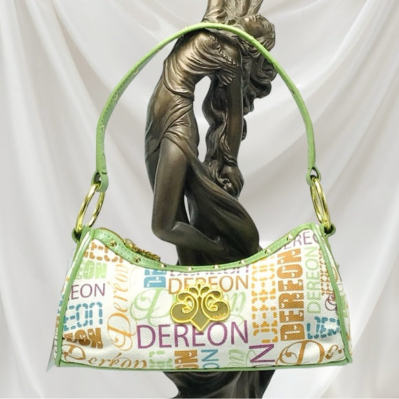 Women’s Dereon Off White | Green Designer Handbag NWT