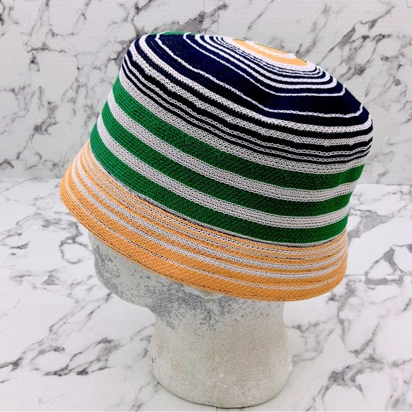 Men’s Kangol Digital Stripes Bin Navy | Yellow | Green |White Bucket Hat NWT