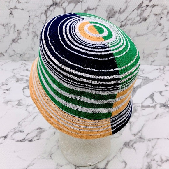 Men’s Kangol Digital Stripes Bin Navy | Yellow | Green |White Bucket Hat NWT