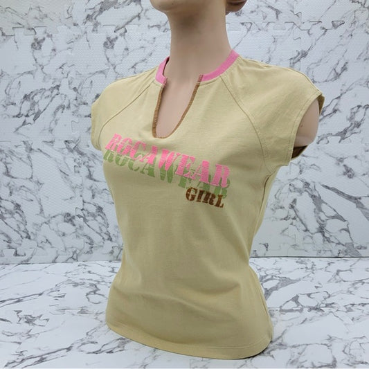 Women's Rocawear Khaki | Pink Tee Shirt NWT