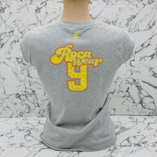 Women's Rocawear Heathe Grey | Yellow Tee Shirt NWT