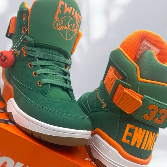 Men’s PATRICK EWING 33 HI ST Patrick’s Day Green | Orange | White Sneakers NWT