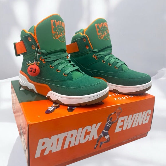 Men’s PATRICK EWING 33 HI ST Patrick’s Day Green | Orange | White Sneakers NWT
