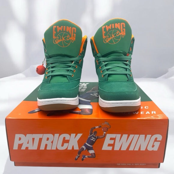 Men’s PATRICK EWING 33 HI ST Patrick’s Day Green | Orange | White Sneakers NWT