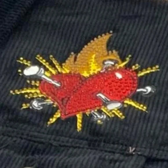 Men’s Frost Originals Dear Sins Black | Pink Corduroy Jacket NWT