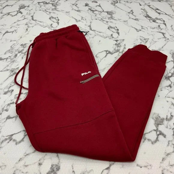 Men’s Fila Burgundy Fleece Hoodie Sweatpants NWT