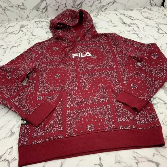 Men’s Fila Burgundy Fleece Hoodie Sweatpants NWT