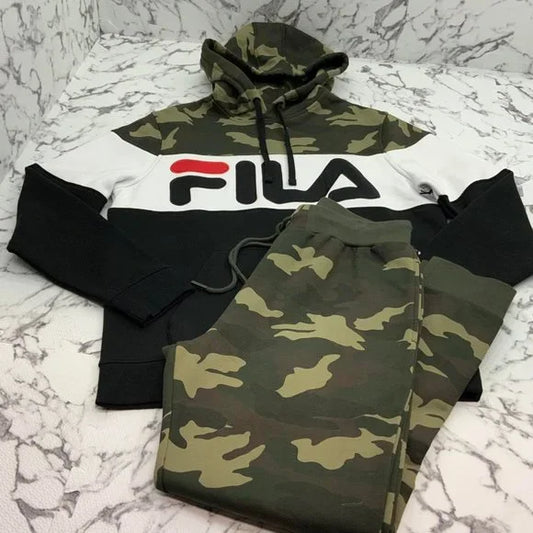 Men’s Fila Camouflage Fleece Hoodie Sweatpants NWT