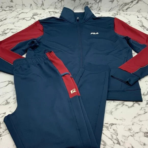 Men’s Fila Navy | Burgundy Fashion Tracksuit NWT