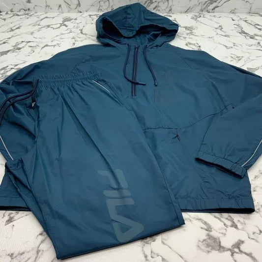 Men's Fila Aqua Windbreaker Hoodie Tracksuit NWT