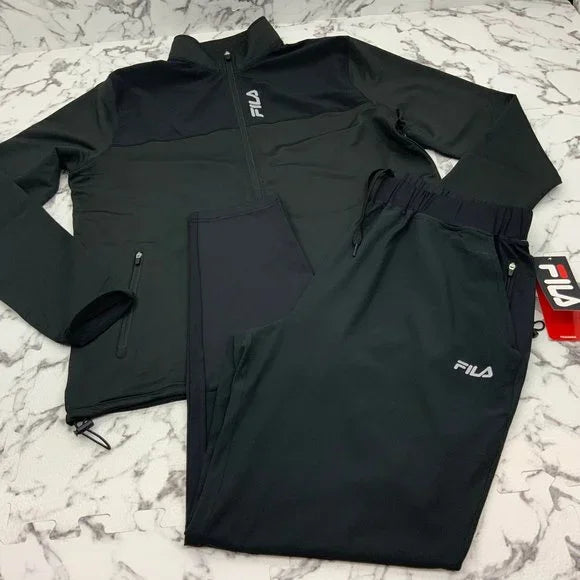 Men's Fila Black Signature Casual Tracksuits Outfits Sets NWT