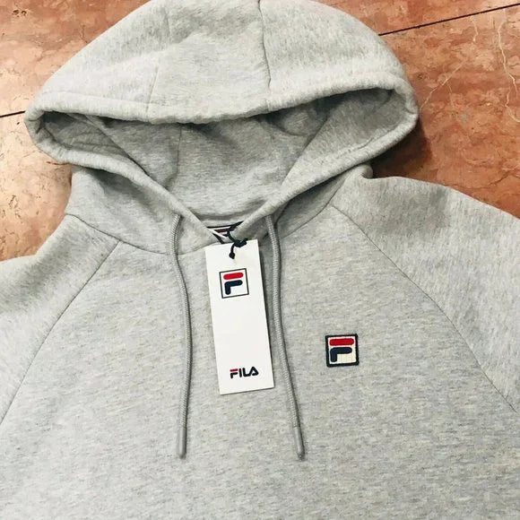 Men's Fila Heather Grey Pull Over Hoodie NWT