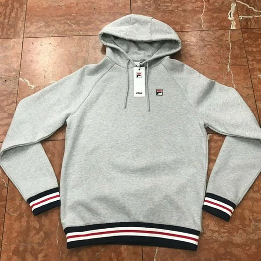 Men's Fila Heather Grey Pull Over Hoodie NWT