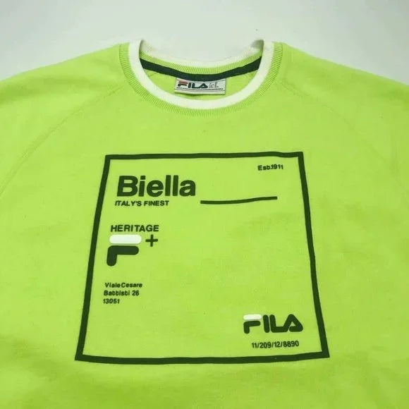 Men's Fila Lime Green Crewneck Sweatshirt NWT