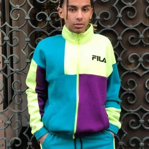 Men's Fila Signature Teal | Lime Green | Purple Short Set NWT