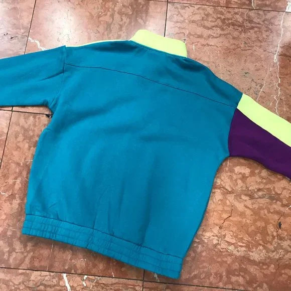 Men's Fila Signature Teal | Lime Green | Purple Track Jacket NWT